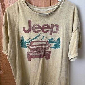 Jeep Adventure Tee in Tan and Green